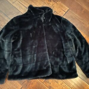 Black very soft and movable fur jacket